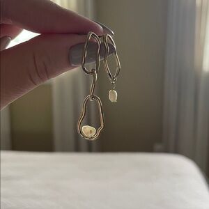 Contemporary Golden Dangle Earrings